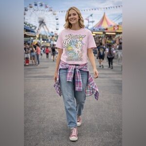 Rainbow Brite & Starlite Light Pink “Made in The 80’s” Graphic Tee~Size XL~NWT